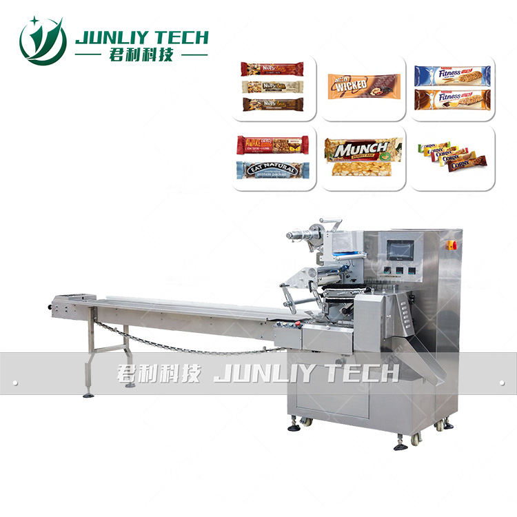  JUNLI-ZB400Three Servo Control High Speed Cereal Bar Pillow Packing Machine